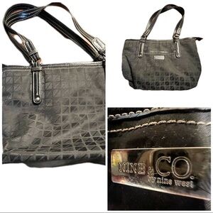 NINE & CO Black Geometric Pattern Shoulder Bag